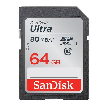 SanDisk Ultra 64GB Class 10 UHS-I SDXC Memory Card (SDSDUNC-064G-GN6IN) (80 MB/s)